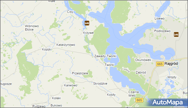 mapa Zawady-Tworki, Zawady-Tworki na mapie Targeo