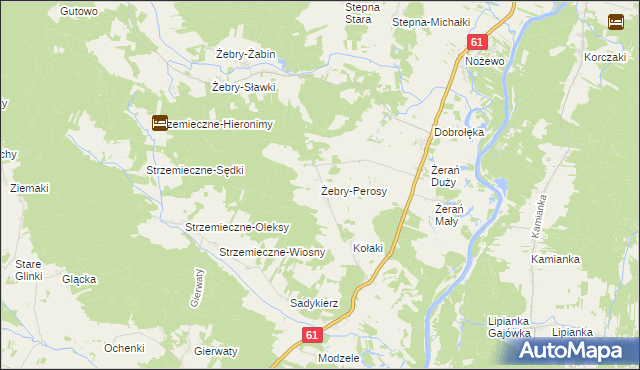 mapa Żebry-Perosy, Żebry-Perosy na mapie Targeo
