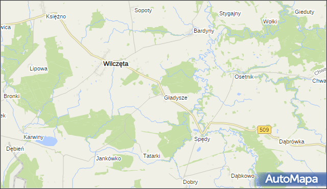 mapa Gładysze, Gładysze na mapie Targeo