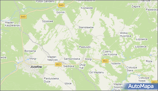 mapa Pastuszki, Pastuszki na mapie Targeo