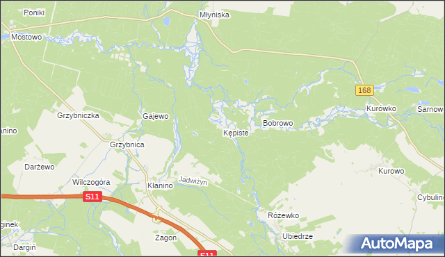 mapa Kępiste gmina Bobolice, Kępiste gmina Bobolice na mapie Targeo