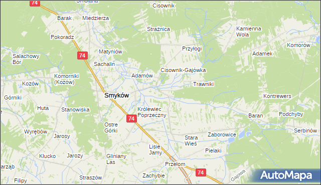 mapa Piaski Królewieckie, Piaski Królewieckie na mapie Targeo