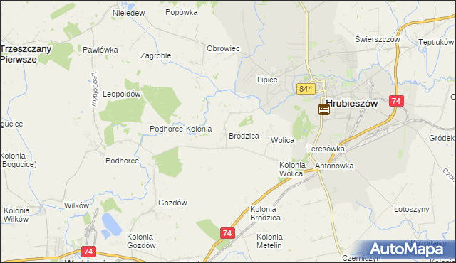 mapa Brodzica, Brodzica na mapie Targeo