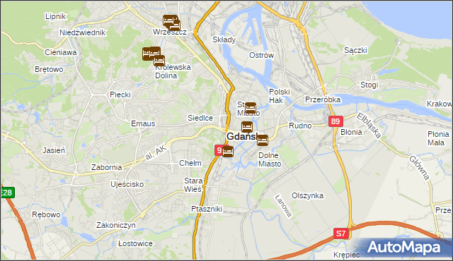 mapa Gdańska, Gdańsk na mapie Targeo