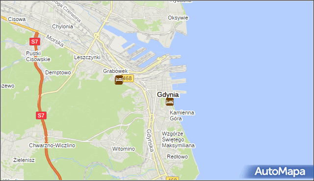 mapa Gdyni, Gdynia na mapie Targeo