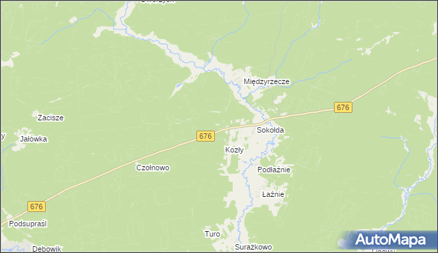 mapa Podsokołda Gajówka, Podsokołda Gajówka na mapie Targeo