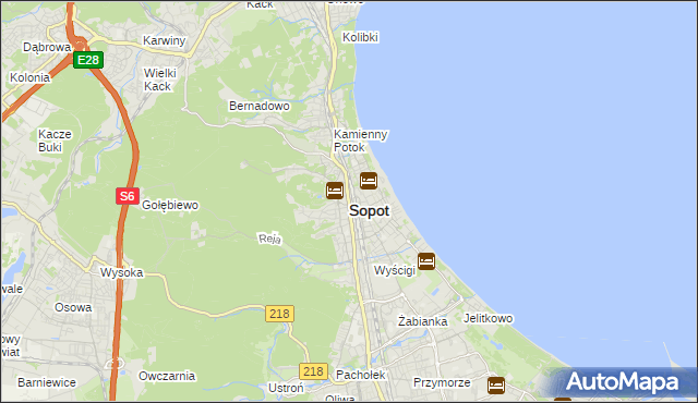mapa Sopotu, Sopot na mapie Targeo