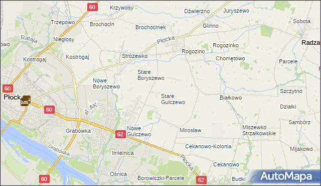 mapa Stare Gulczewo, Stare Gulczewo na mapie Targeo