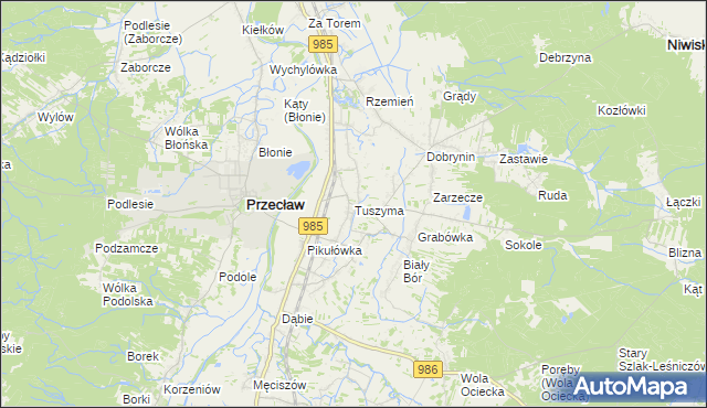 mapa Tuszyma, Tuszyma na mapie Targeo