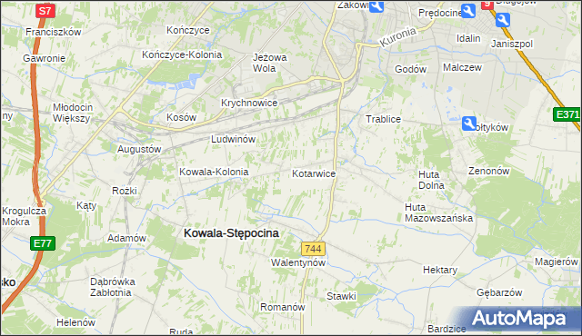 mapa Kotarwice, Kotarwice na mapie Targeo