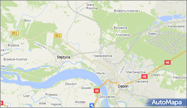 mapa Nadwiślanka, Nadwiślanka na mapie Targeo