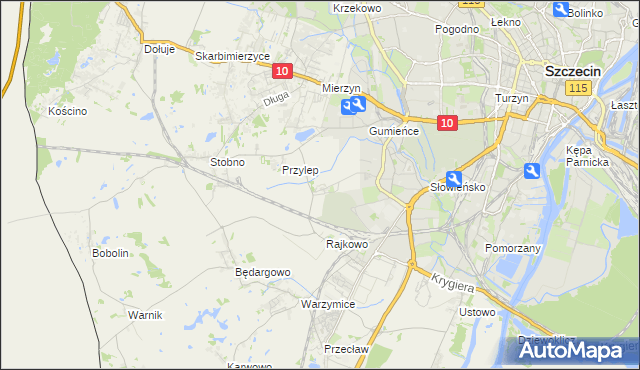 mapa Ostoja gmina Kołbaskowo, Ostoja gmina Kołbaskowo na mapie Targeo