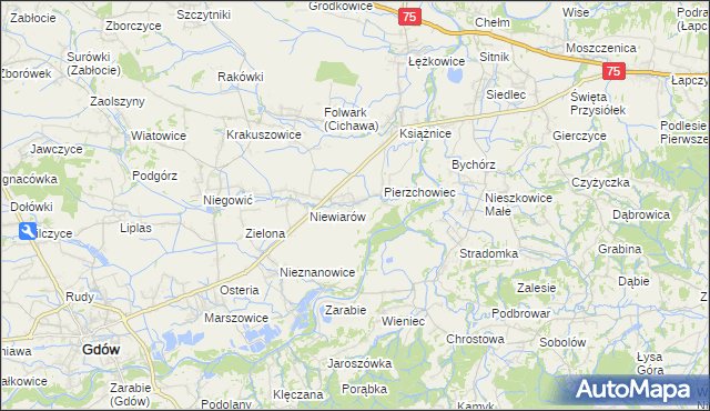 mapa Pierzchów, Pierzchów na mapie Targeo