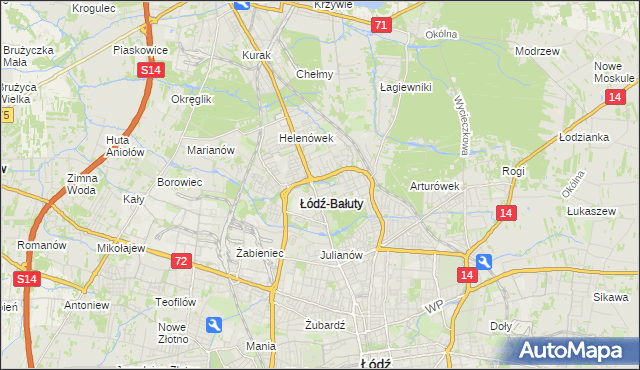 mapa Radogoszcz gmina Łódź, Radogoszcz gmina Łódź na mapie Targeo