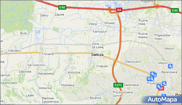 mapa Świlcza, Świlcza na mapie Targeo