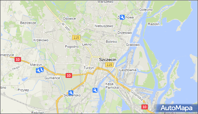 mapa Szczecina, Szczecin na mapie Targeo