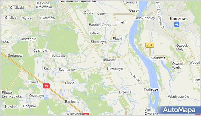 mapa Turowice gmina Konstancin-Jeziorna, Turowice gmina Konstancin-Jeziorna na mapie Targeo