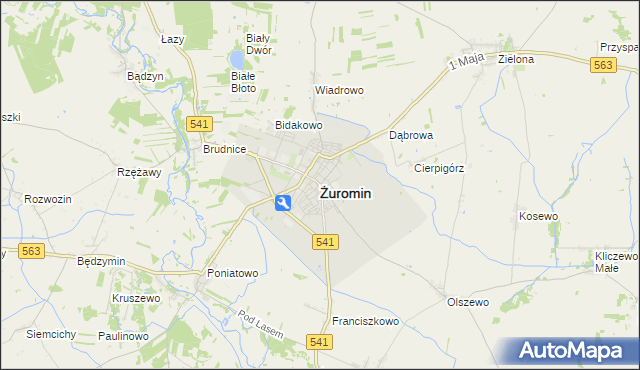 mapa Żuromin, Żuromin na mapie Targeo