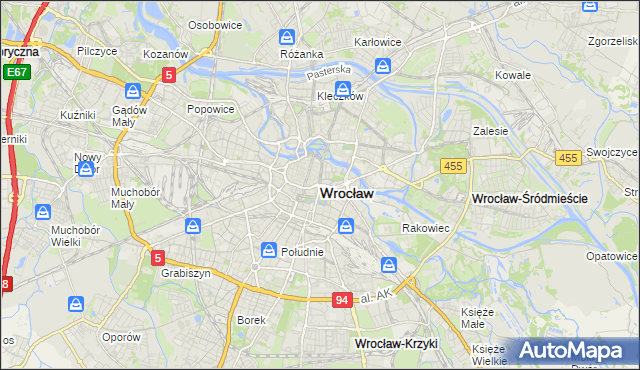 mapa Wrocławia, Wrocław na mapie Targeo