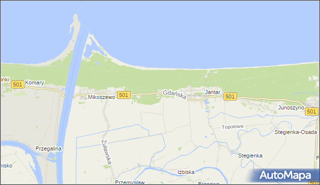 mapa Jantar-Leśniczówka, Jantar-Leśniczówka na mapie Targeo