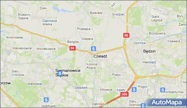 mapa Czeladź, Czeladź na mapie Targeo