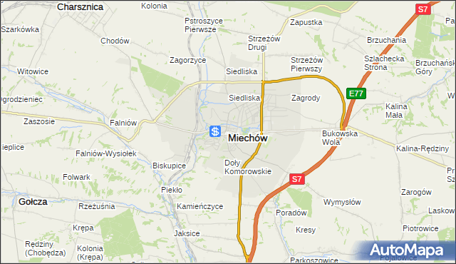 mapa Miechów, Miechów na mapie Targeo