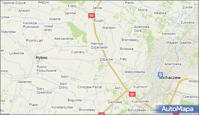 mapa Żdżarów, Żdżarów na mapie Targeo