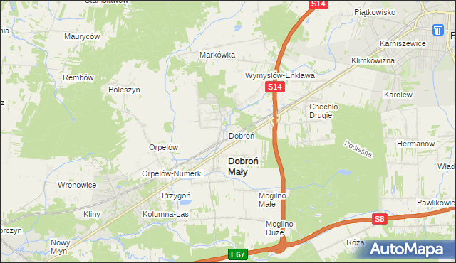 mapa Dobroń, Dobroń na mapie Targeo