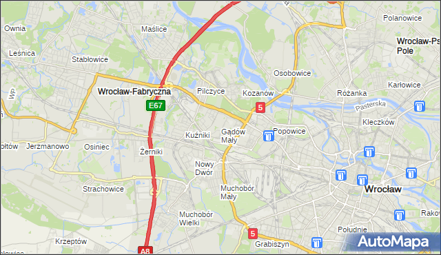 mapa Gądów Mały, Gądów Mały na mapie Targeo