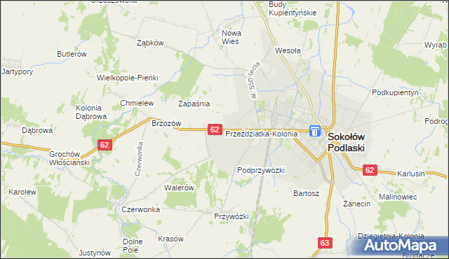 mapa Przeździatka-Kolonia, Przeździatka-Kolonia na mapie Targeo