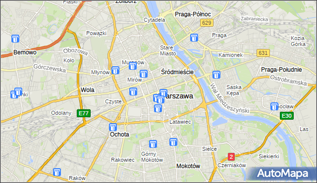 mapa Warszawy, Warszawa na mapie Targeo