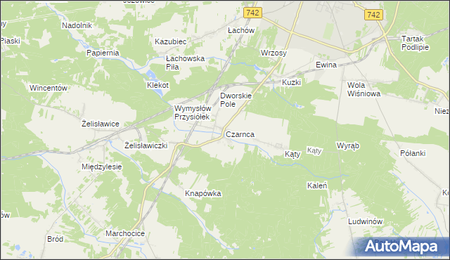 mapa Czarnca, Czarnca na mapie Targeo
