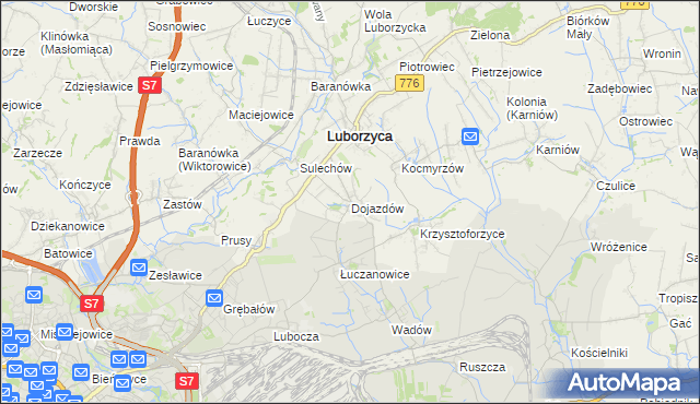 mapa Dojazdów, Dojazdów na mapie Targeo