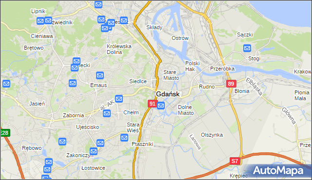 mapa Gdańska, Gdańsk na mapie Targeo
