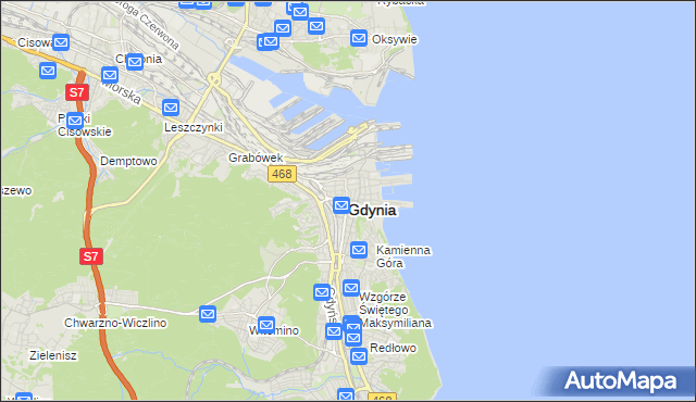 mapa Gdyni, Gdynia na mapie Targeo