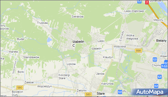 mapa Izabelin B, Izabelin B na mapie Targeo