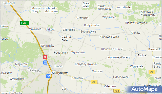 mapa Kazimierówka gmina Skaryszew, Kazimierówka gmina Skaryszew na mapie Targeo