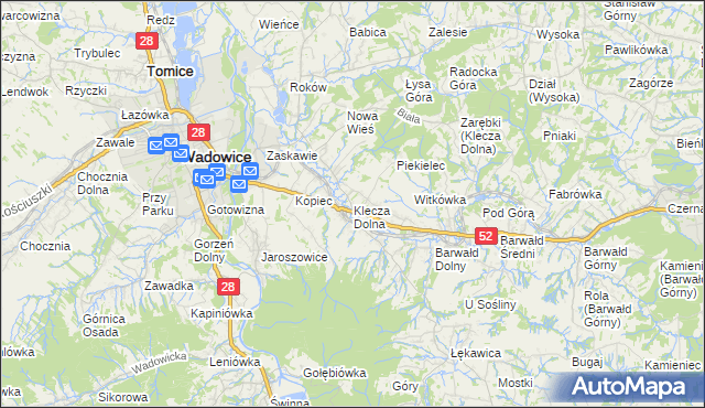 mapa Klecza Dolna, Klecza Dolna na mapie Targeo