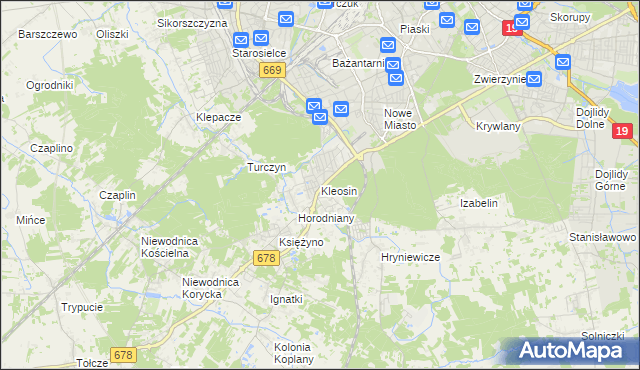 mapa Kleosin, Kleosin na mapie Targeo