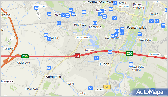 mapa Kotowo gmina Poznań, Kotowo gmina Poznań na mapie Targeo