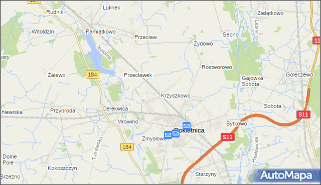 mapa Krzyszkowo, Krzyszkowo na mapie Targeo