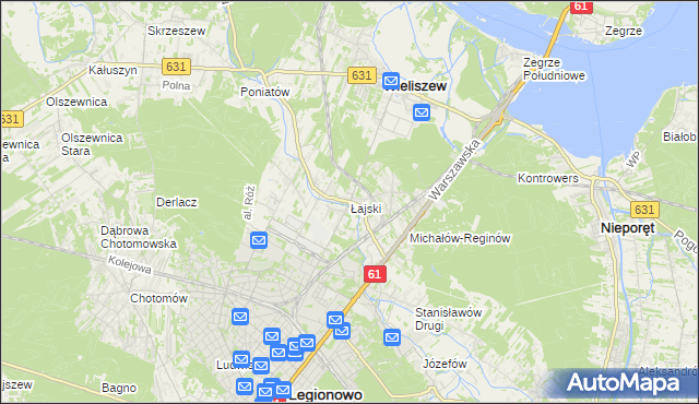 mapa Łajski, Łajski na mapie Targeo