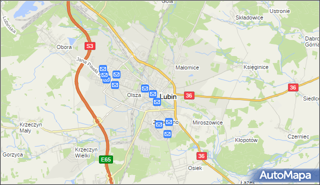 mapa Lubin, Lubin na mapie Targeo