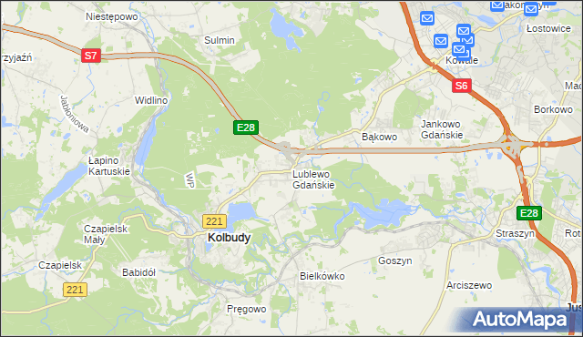 mapa Lublewo Gdańskie, Lublewo Gdańskie na mapie Targeo