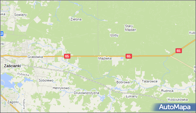 mapa Majówka gmina Supraśl, Majówka gmina Supraśl na mapie Targeo