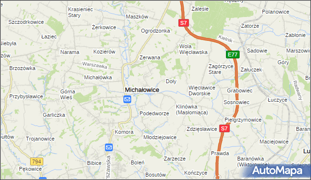 mapa Masłomiąca, Masłomiąca na mapie Targeo