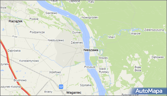 mapa Nieszawa powiat aleksandrowski, Nieszawa powiat aleksandrowski na mapie Targeo