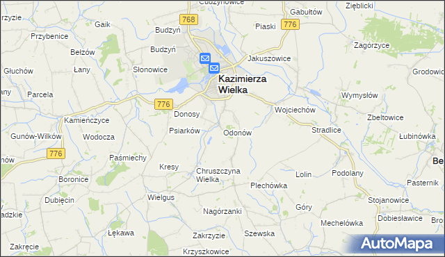 mapa Odonów, Odonów na mapie Targeo