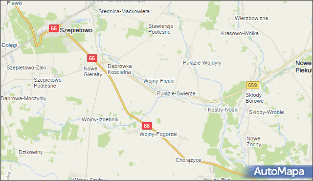 mapa Pułazie-Świerże, Pułazie-Świerże na mapie Targeo