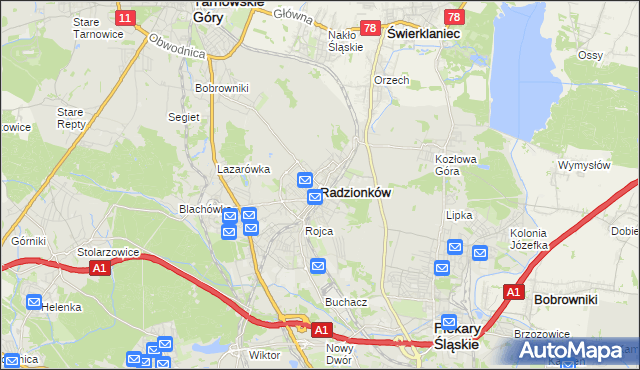 mapa Radzionków, Radzionków na mapie Targeo